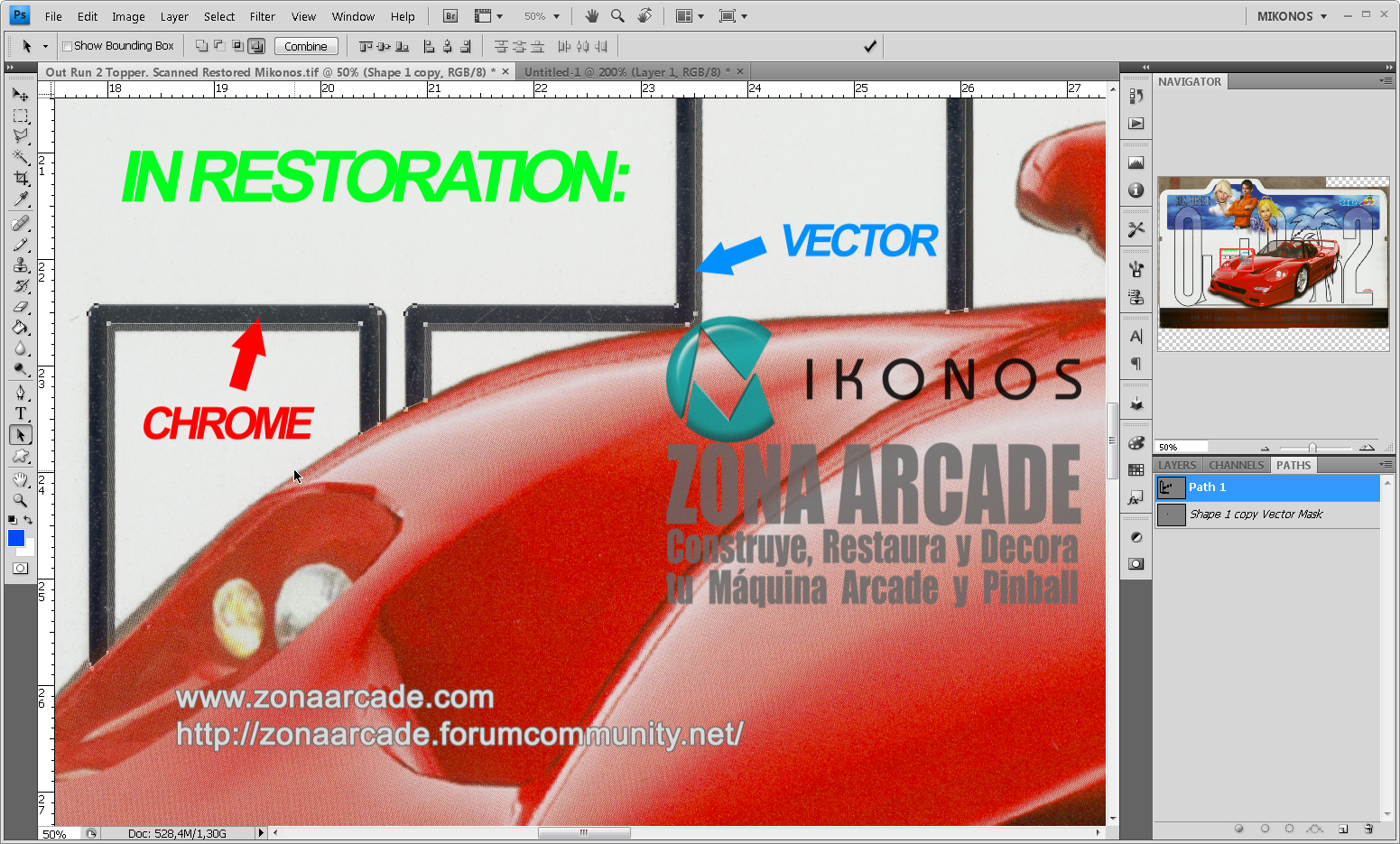 Arcade Artwork "OUT RUN 2 TOPPER" scanned 600 dpi In restoration